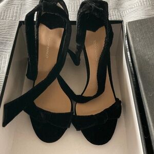Tony Bianco Black Velvet Ankle-Tie Heels